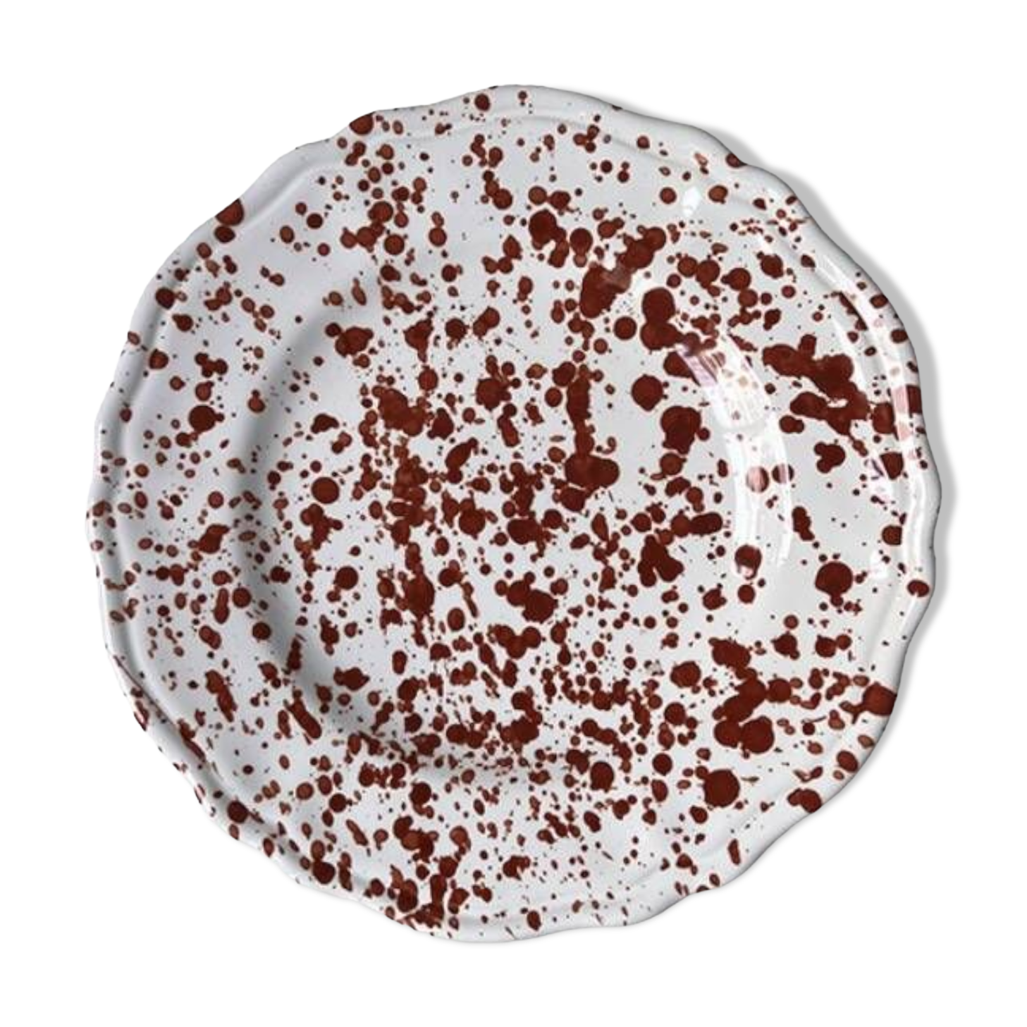 Assiette points terracotta foncé 25cm