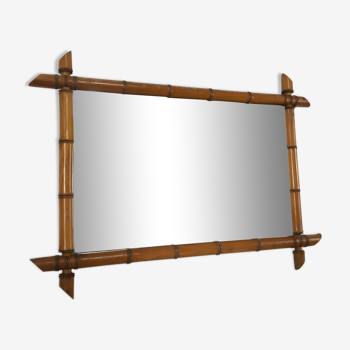 Miroir en bois 76x55cm effet bambou