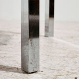 Coffee table with a stone top.