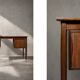Bureau vintage scandinave moderne en teck des années 1960 avec tiroirs.