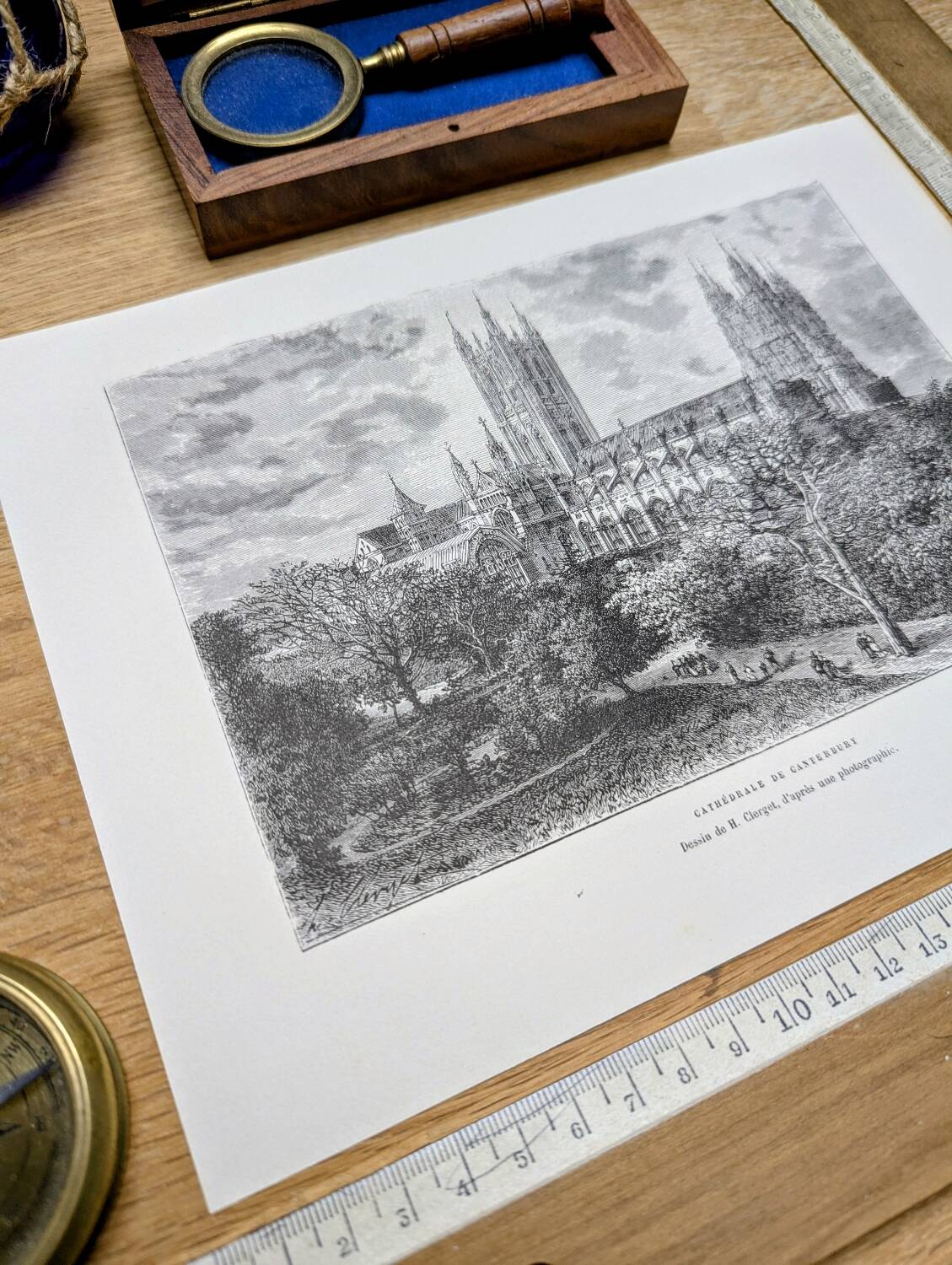 La cathédrale de Canterbury, illustration imprimée en 1879.