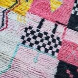 Handmade red wool Berber rug 150 X 100 CM