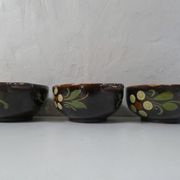 Set of 3 alsatian bowls in glazed terracotta