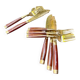 Wood and brass fish service