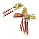Service à poisson bois et laiton