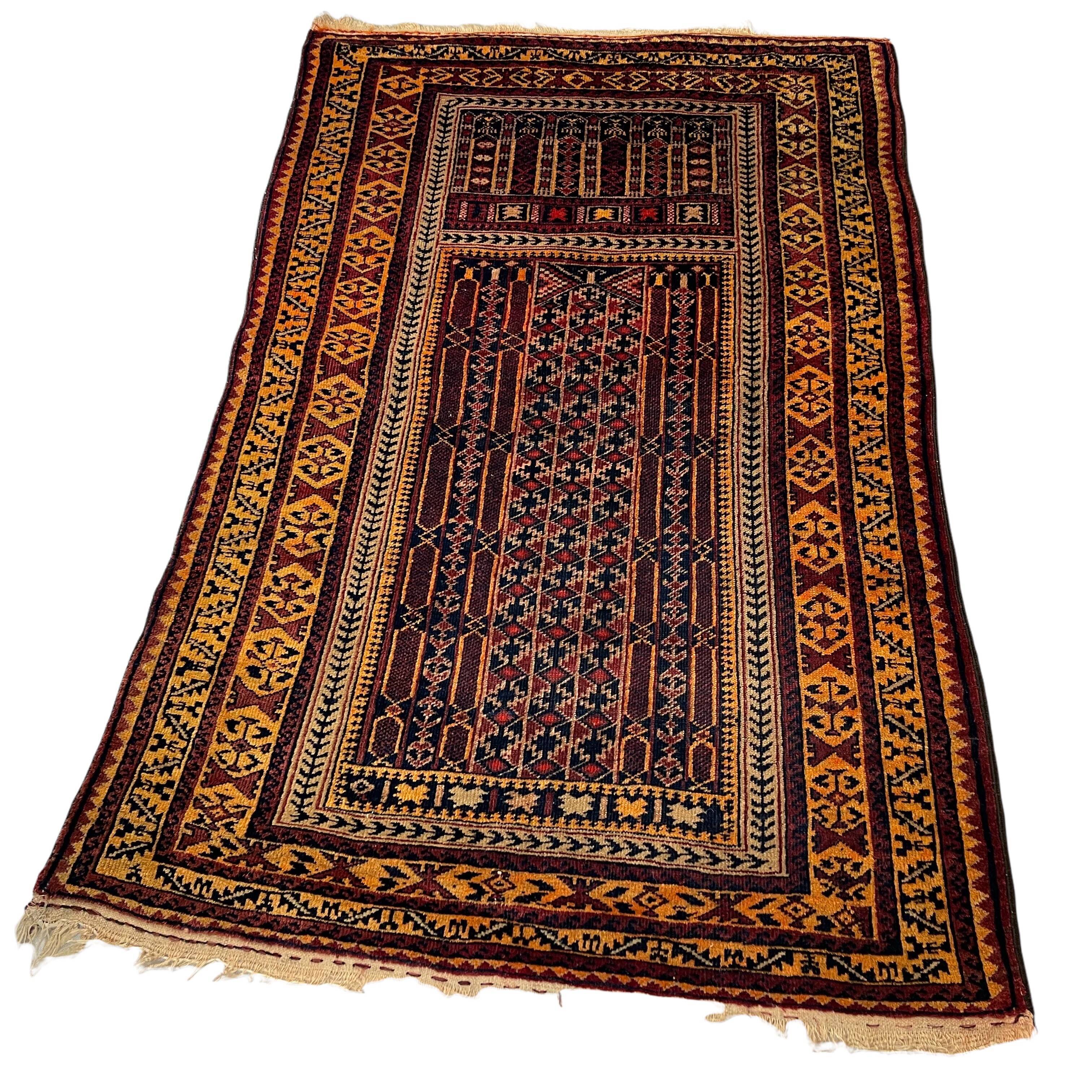Vintage afghan belouch  rug ,feiner handgeknüpfter orientteppich afghan belutsch teppich, 140 x 86cm
