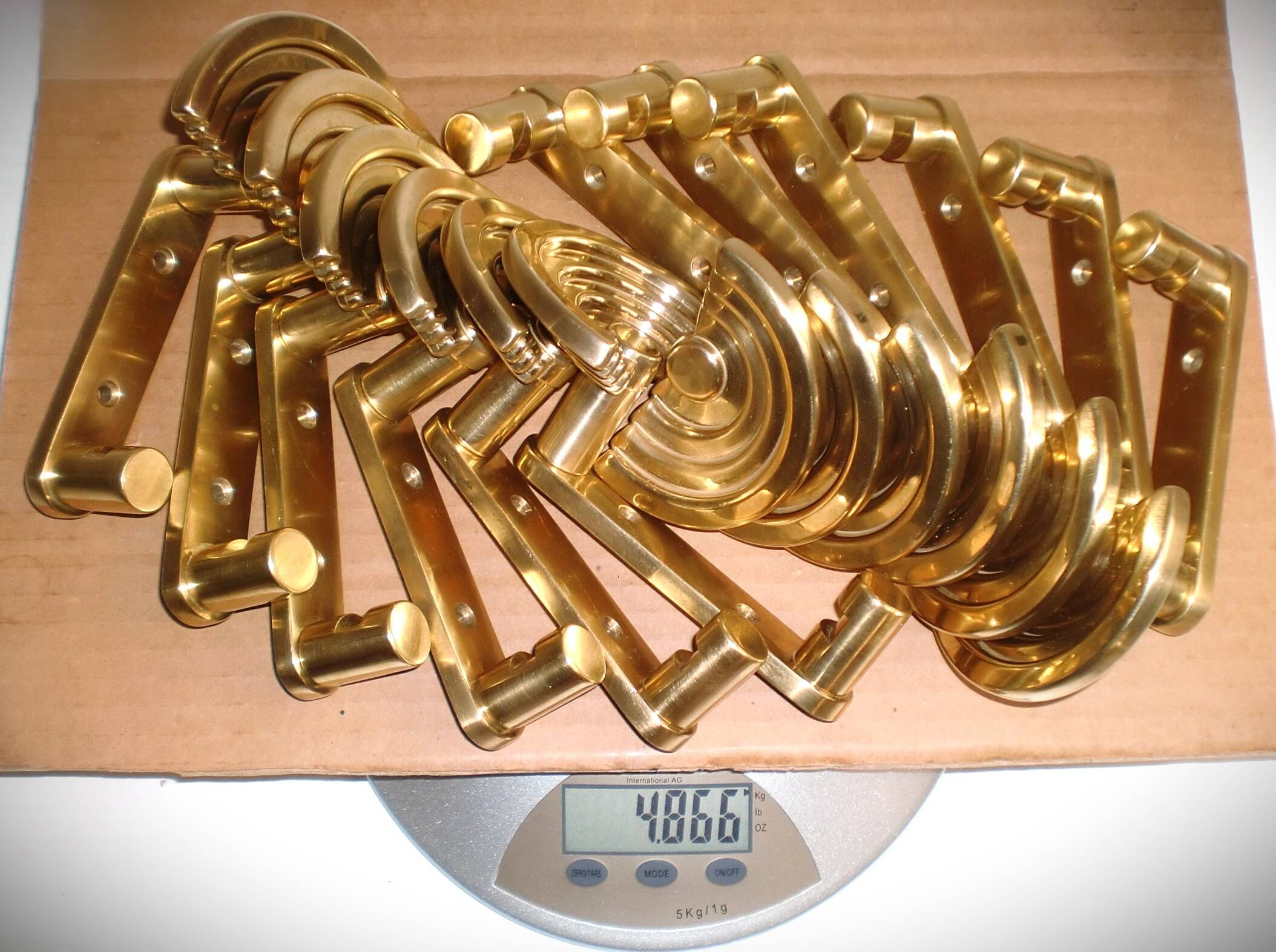 1 out of 10 pcs. Postmodern italian designer sottsass brass wall coat hooks