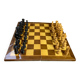 Chess set with wooden board and pieces