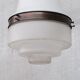 Antique two tone glass and copper pendant light