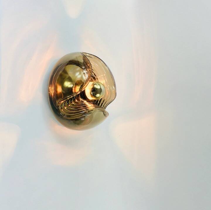 Space Age 'Wave'/'Futura' Glass Ceiling Light by Koch & Lowy for P&P, 1970s