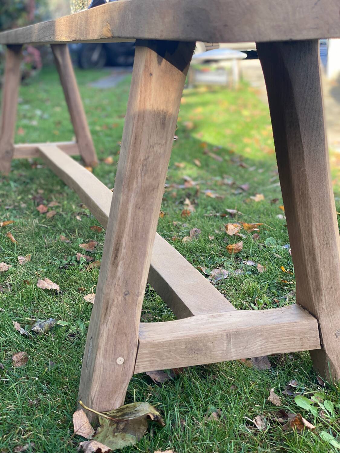 Solid oak farmhouse bench