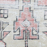 4x9 handmade distressed wool vintage rug 267x129cm