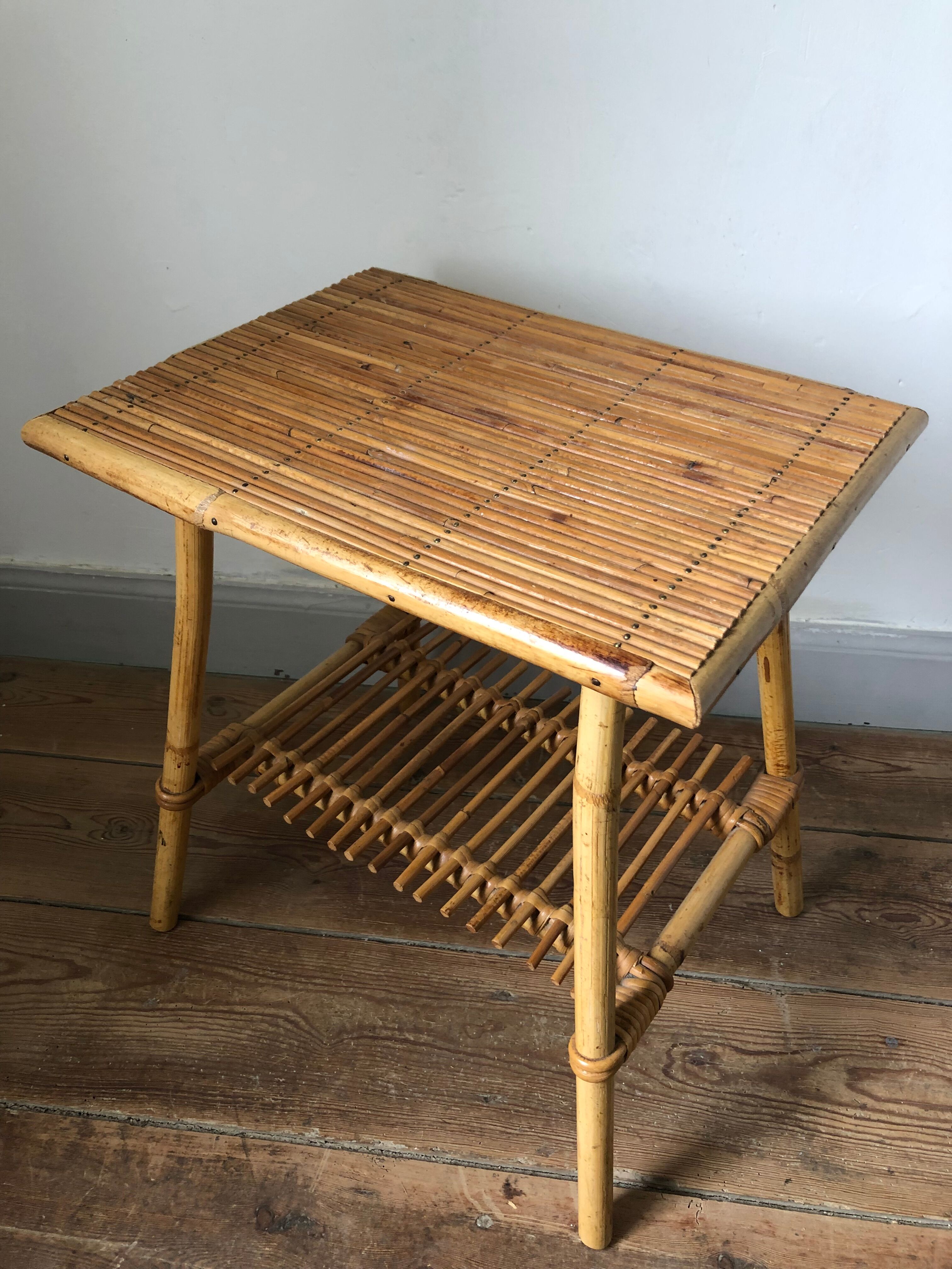 Small table, bedside table, end of sofa, rattan