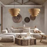 Handmade raffia suspensions