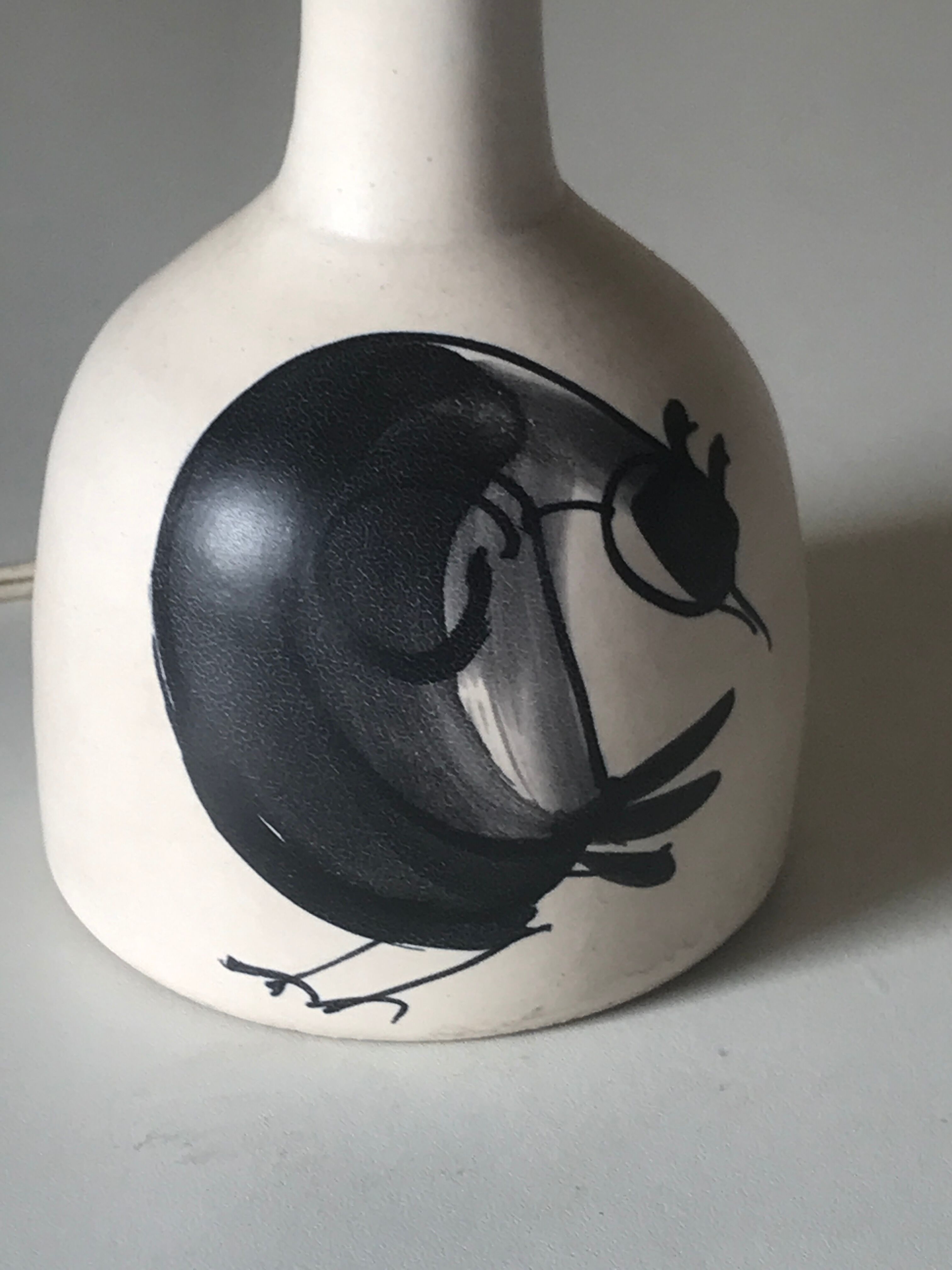 Ceramic lamp foot signed vintage 50 years