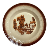 Earthenware dish with wolf mill stencil pattern