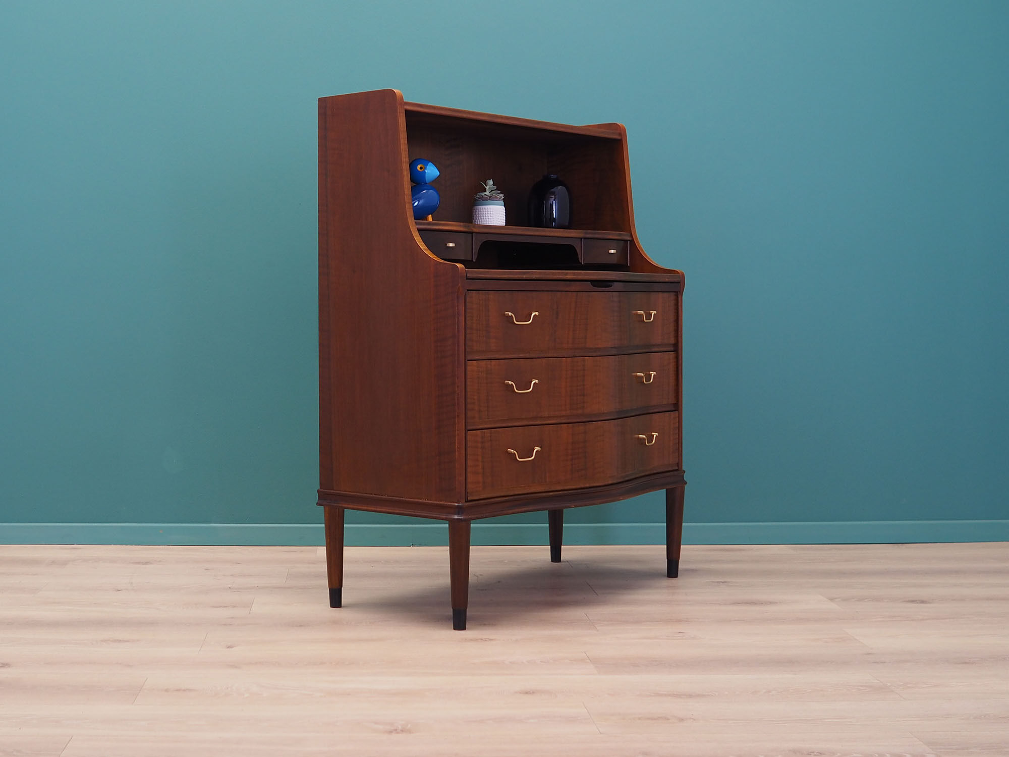 Walnut secretary, Danish design, 60s, made in Denmark