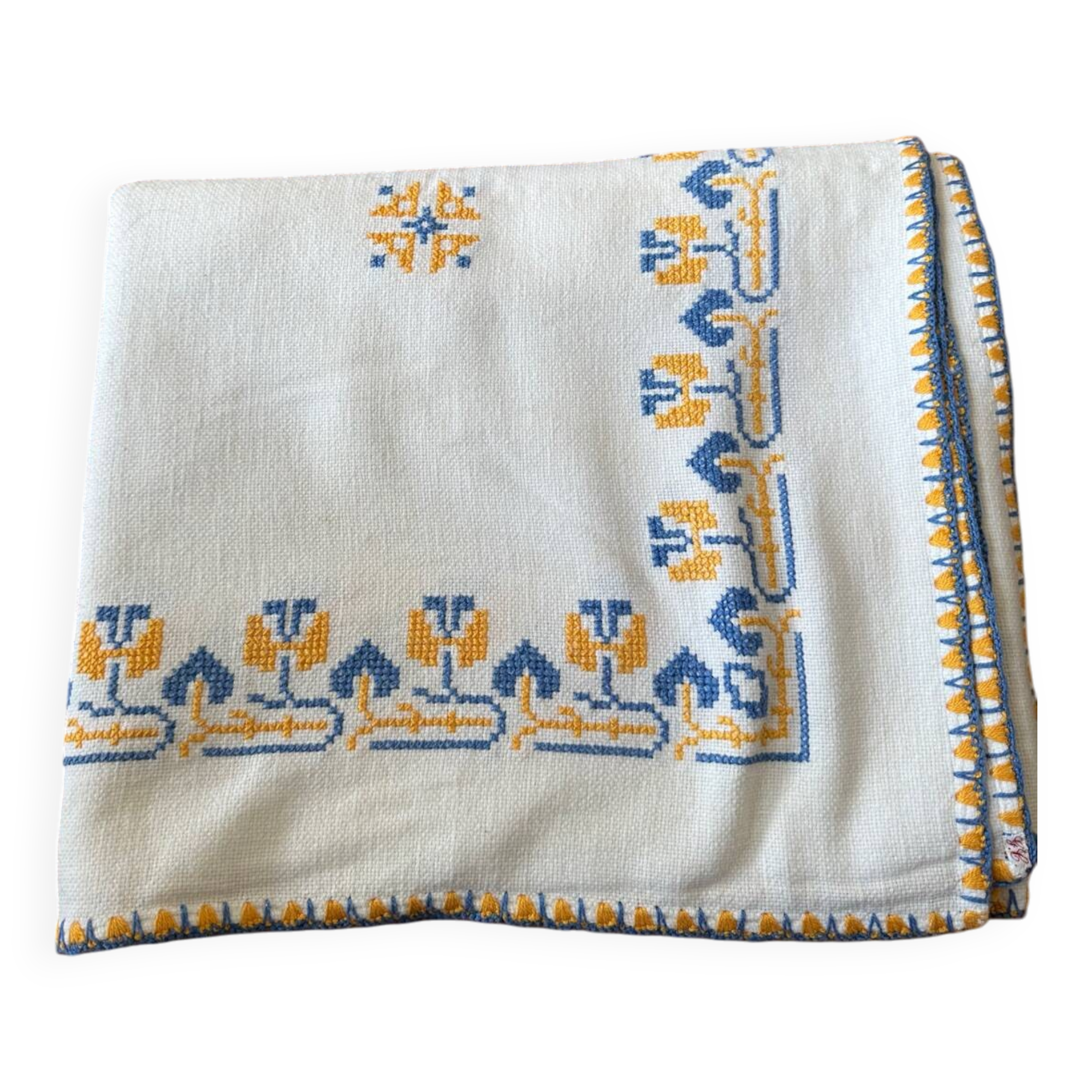 Nappe blanche brodée