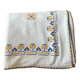 Embroidered white tablecloth
