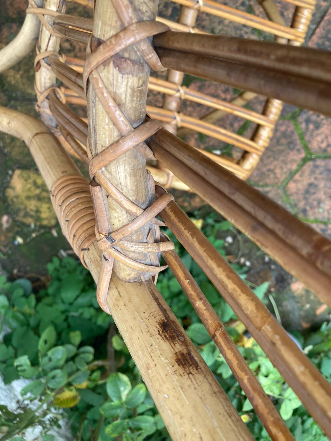 Lot de 10 chaises en rotin vintage