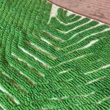 Handmade traditional natural wool rug green size 150 x 250 cm
