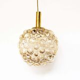 XL amber bubble glass pendant light by Helena Tynell for Glashutte Limburg