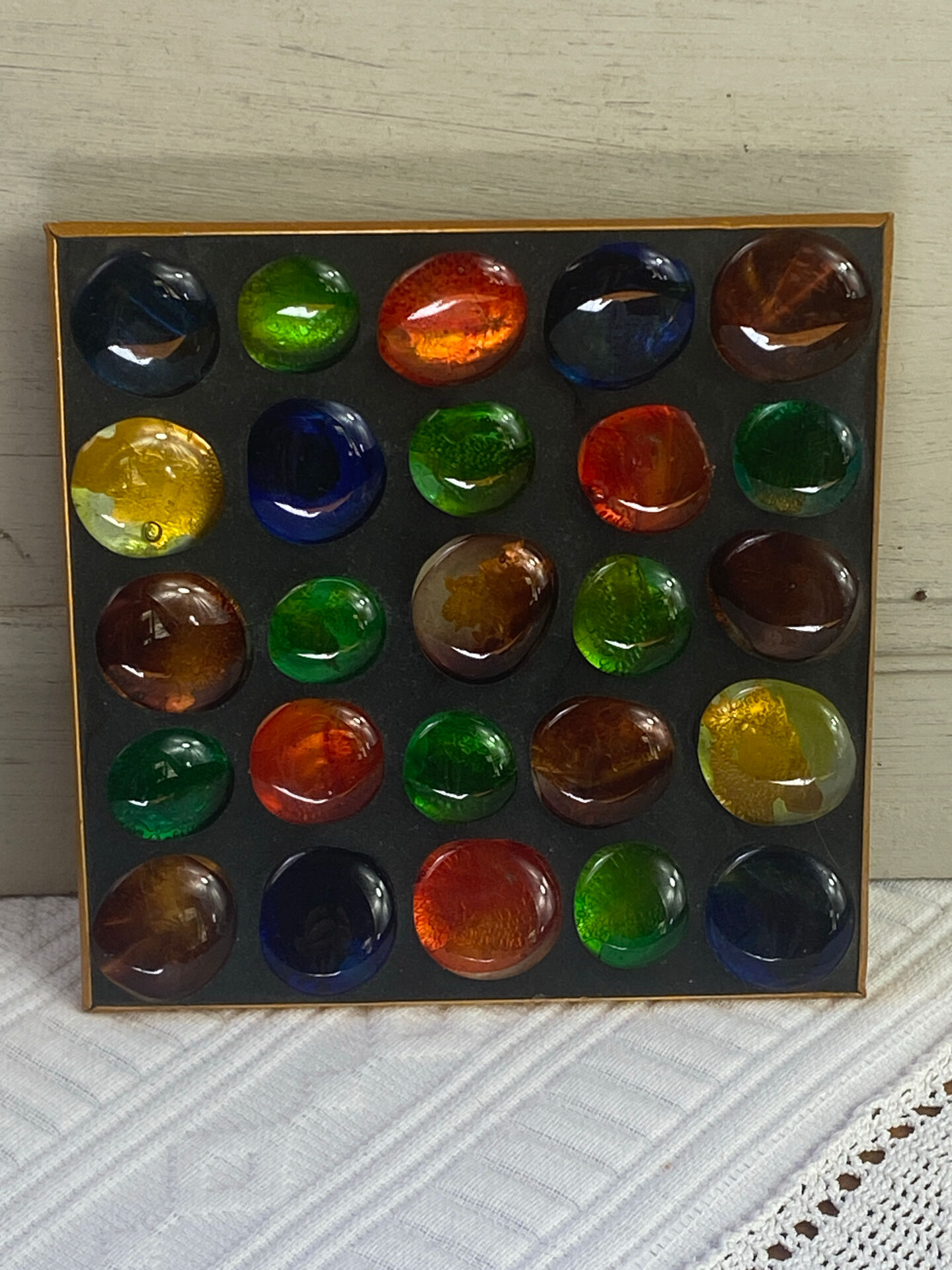 Ashtray, coloured pebbles, 1970s