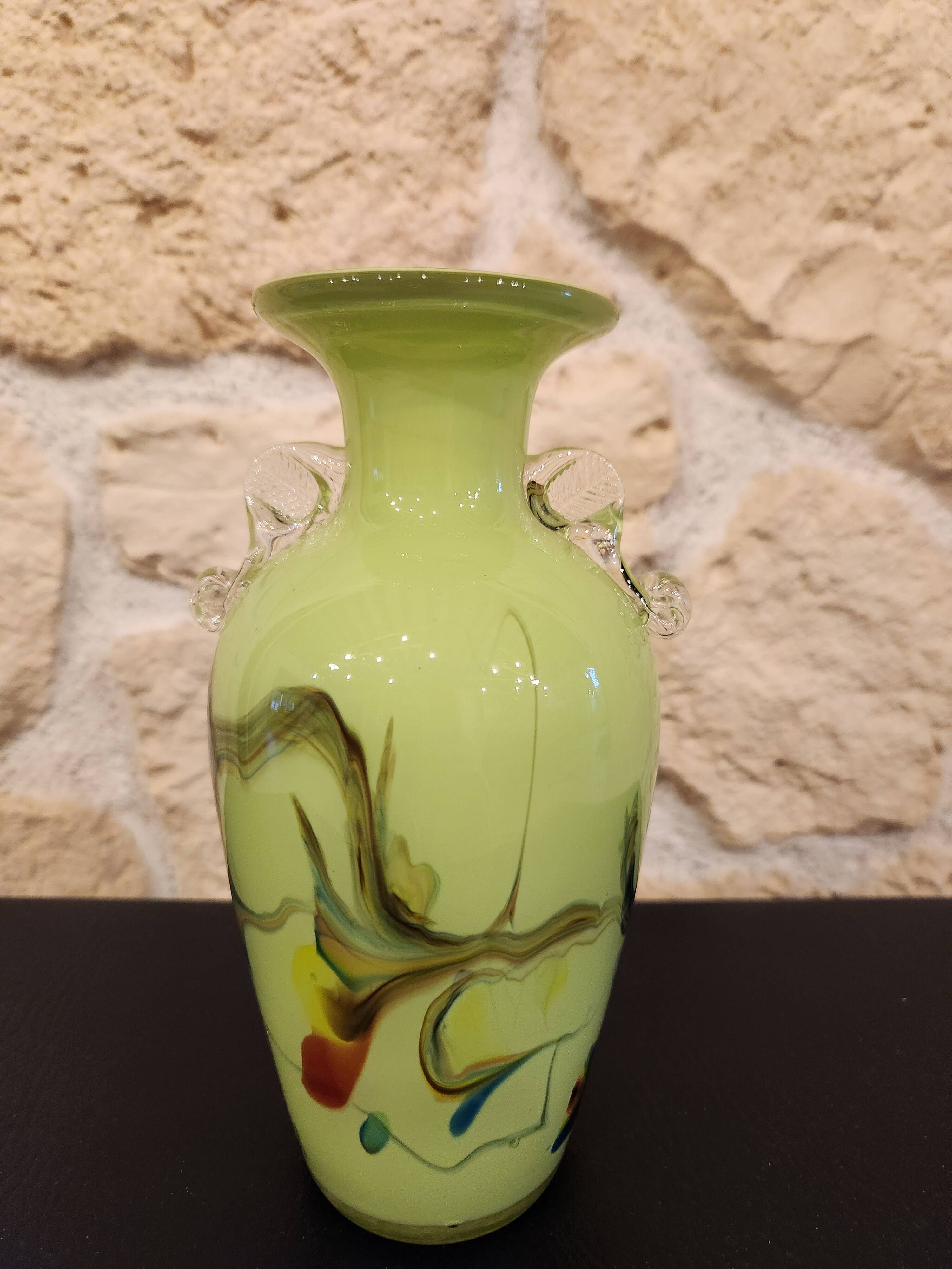 Murano-inspired hand-blown glass vase