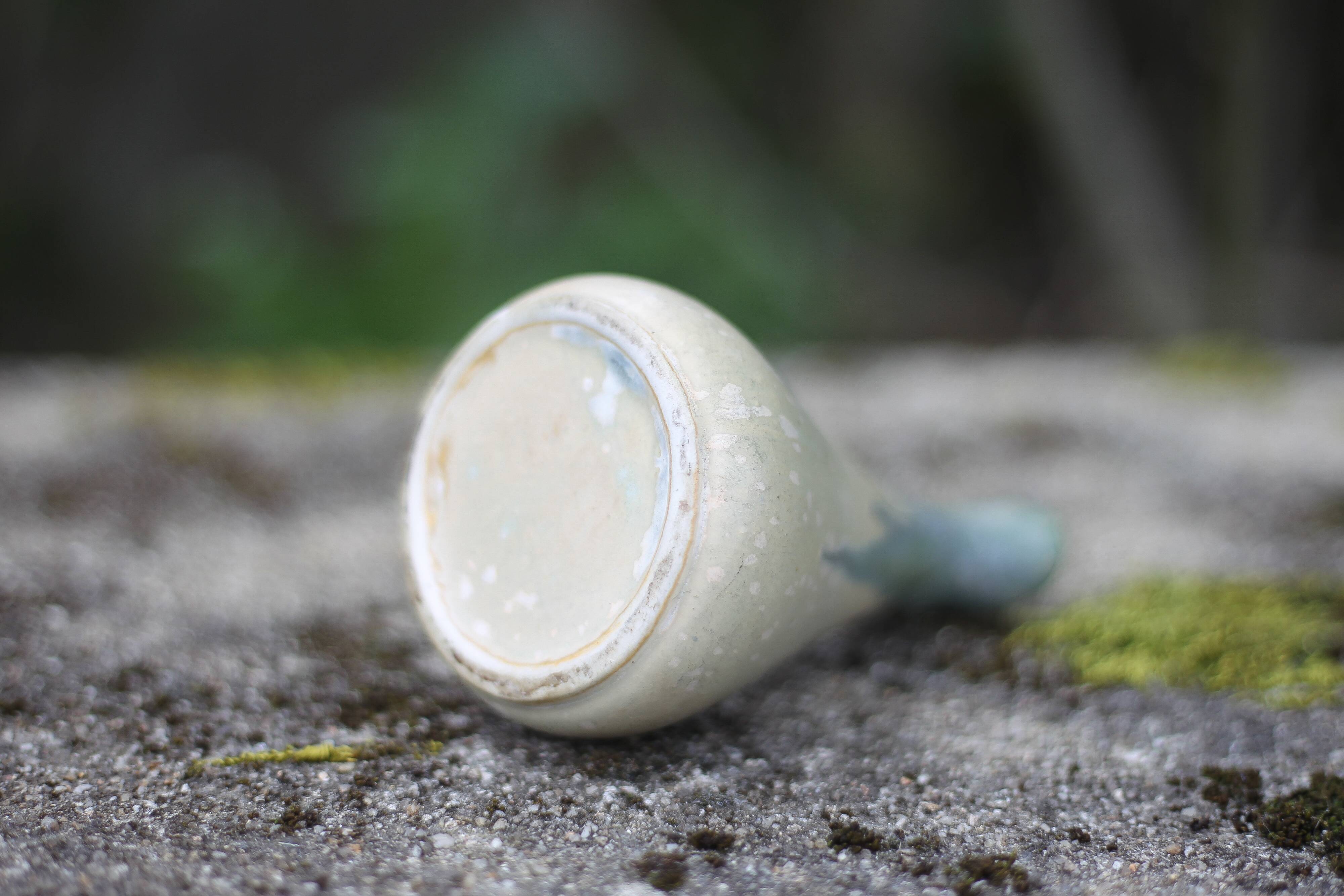 Blue glazed ceramic pitcher signed BB, vintage pitcher, small pitcher, cream pot, milk pot