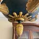 Empire style chandelier with four lights in sheet metal, bronze with patina and gilding