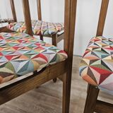 1950s Beech Dining Chairs with Geometric Seat