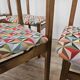 Chaises de salle à manger en hêtre des années 1950 avec assise géométrique