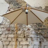 Suspension en hêtre et lin attribué à domus , allemagne, circa 1970