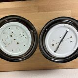 Pair of opaline and metal wall lights