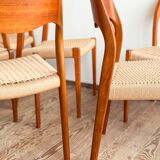 Lot de 8 chaises de salle à manger modèle 71 en teck par Niels O. Møller