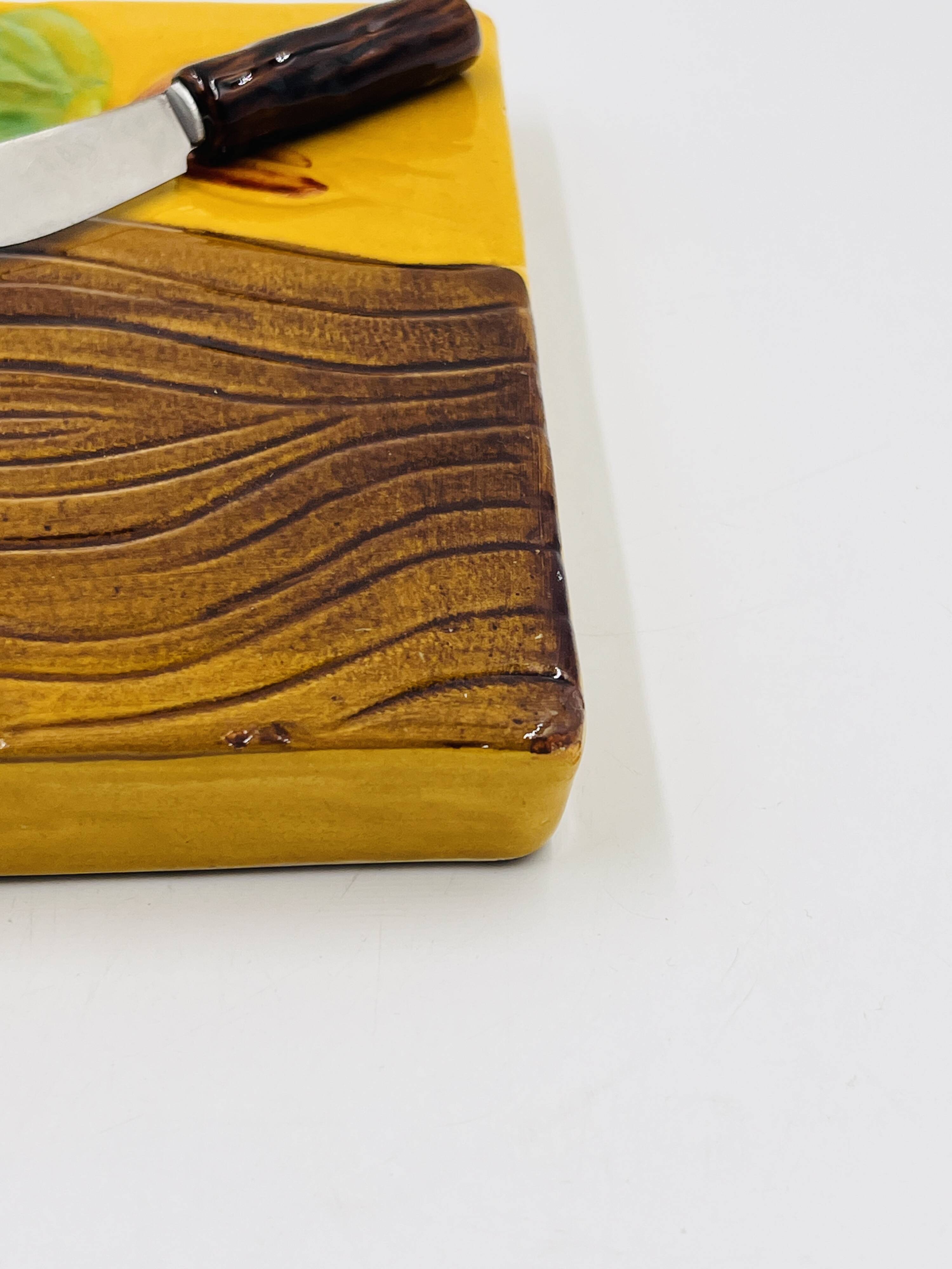 Square cheese board with knife Vallauris