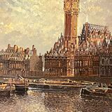 Painting by jean pierre croupie the befroi of calais