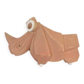 Vintage ceramic rhinoceros by Rinconada