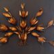 Monumental Vintage Wall Lamp with Golden Leaf Decor by Hans Kögl, 1960s