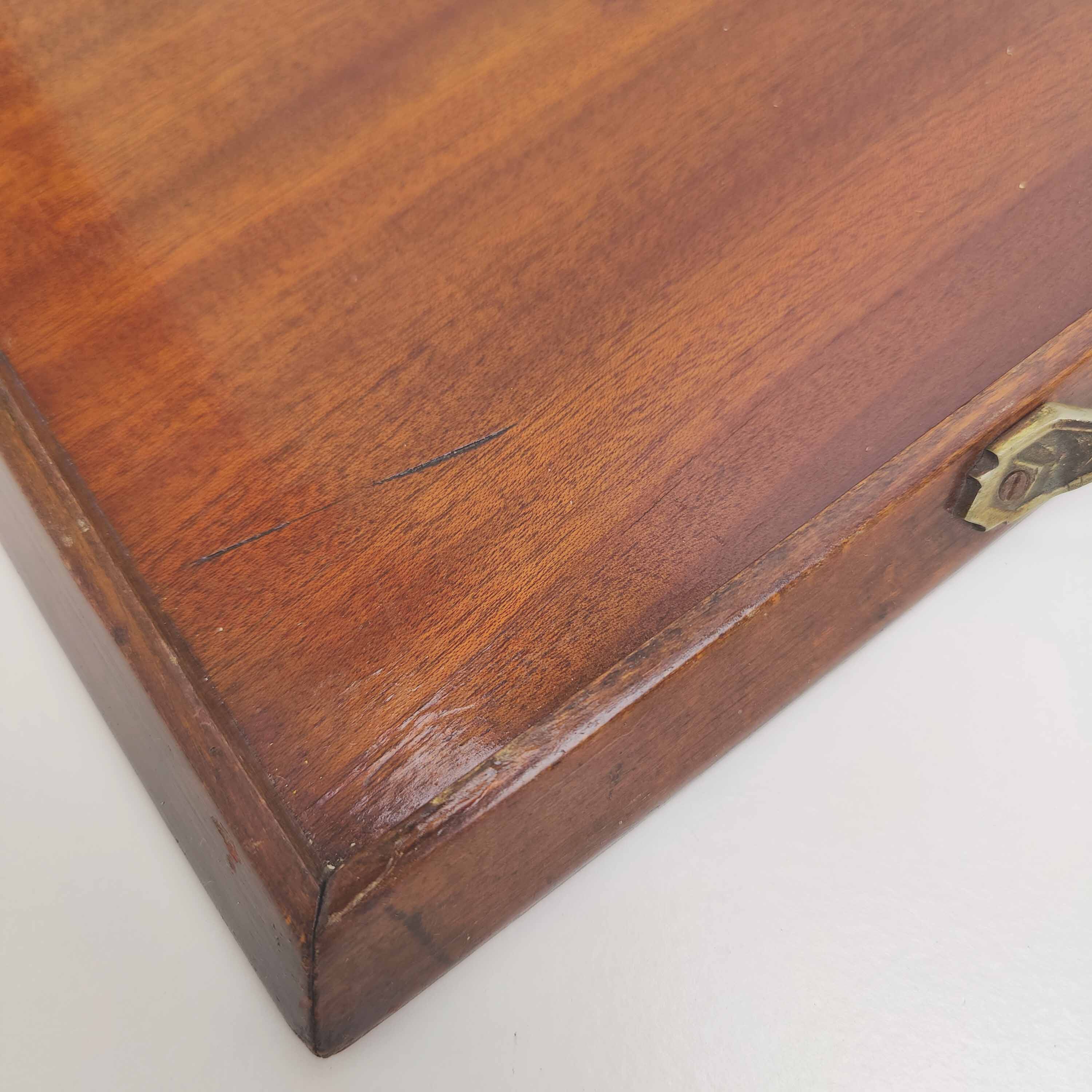 Wood and brass service tray