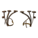 Pair of brutalist wrought iron candlesticks, French work