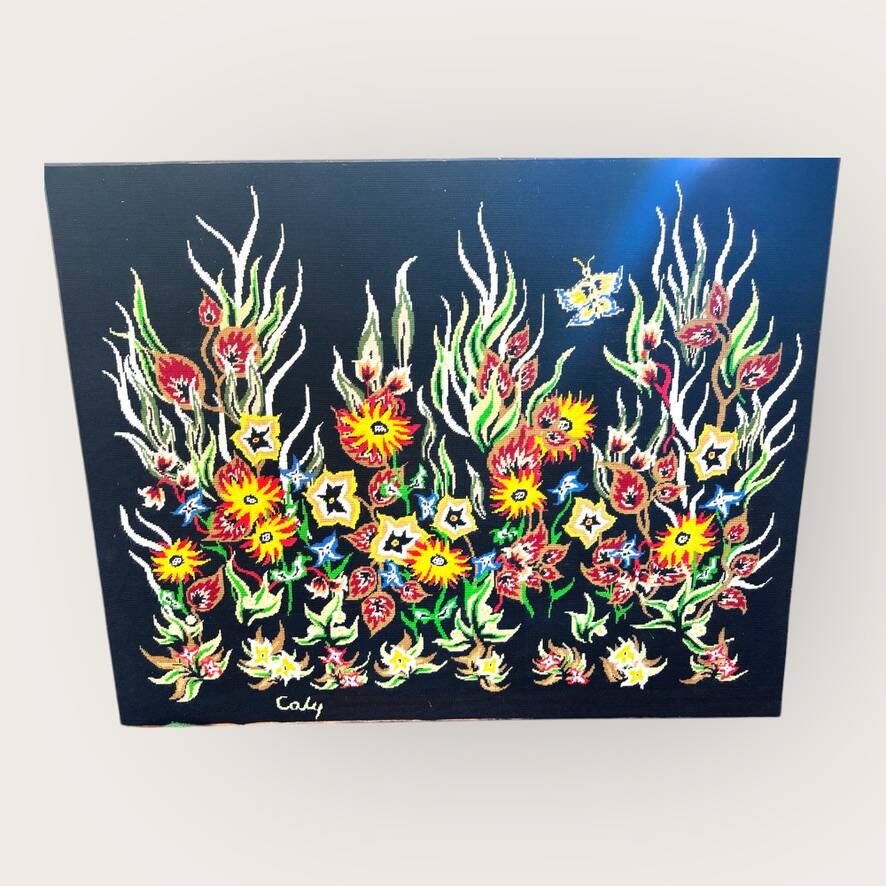 Tapisserie murale Signée O. Caly  "La Lice"  Atelier d'Art Contemporain 196