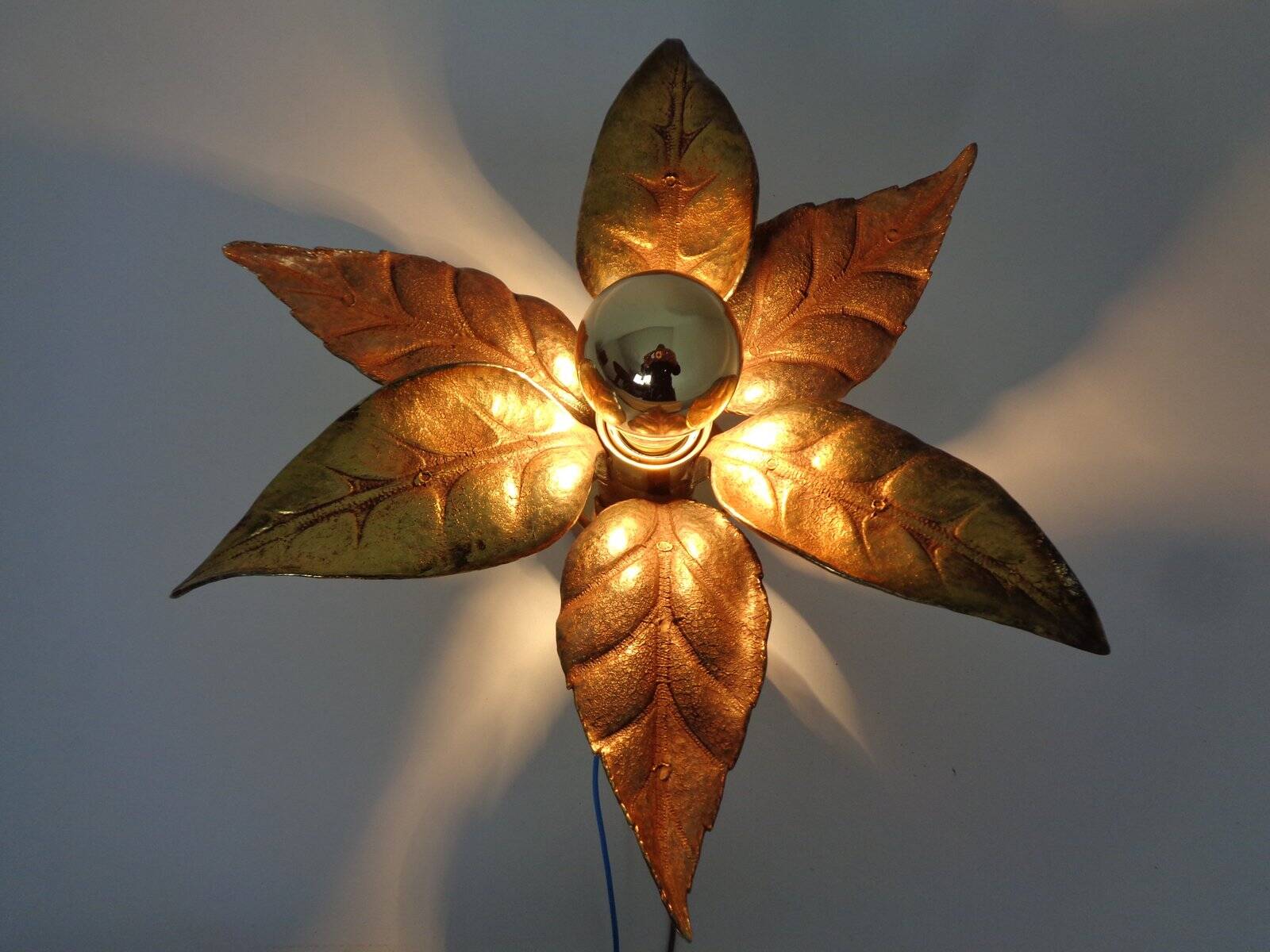 Hollywood Regency Wall Lamp by Willy Daro for Massive, Belgium, 1970s