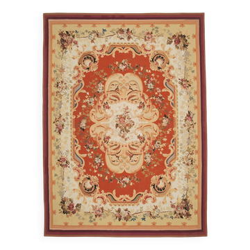 Handmade European Vintage Aubusson Kilim 304 cm x 424 cm