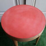 Tabouret Baumann XX hetre and red formica