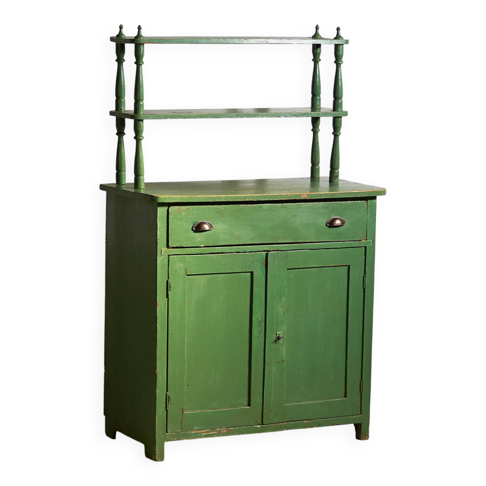 Antique emerald green kitchen cabinet (circa 1920)