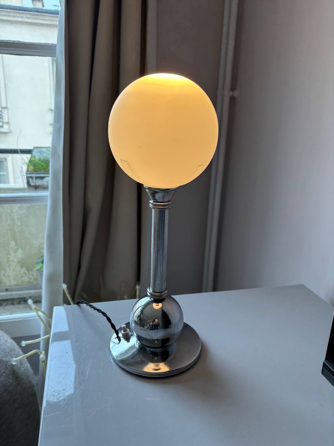 Lampe chromée vintage années 70