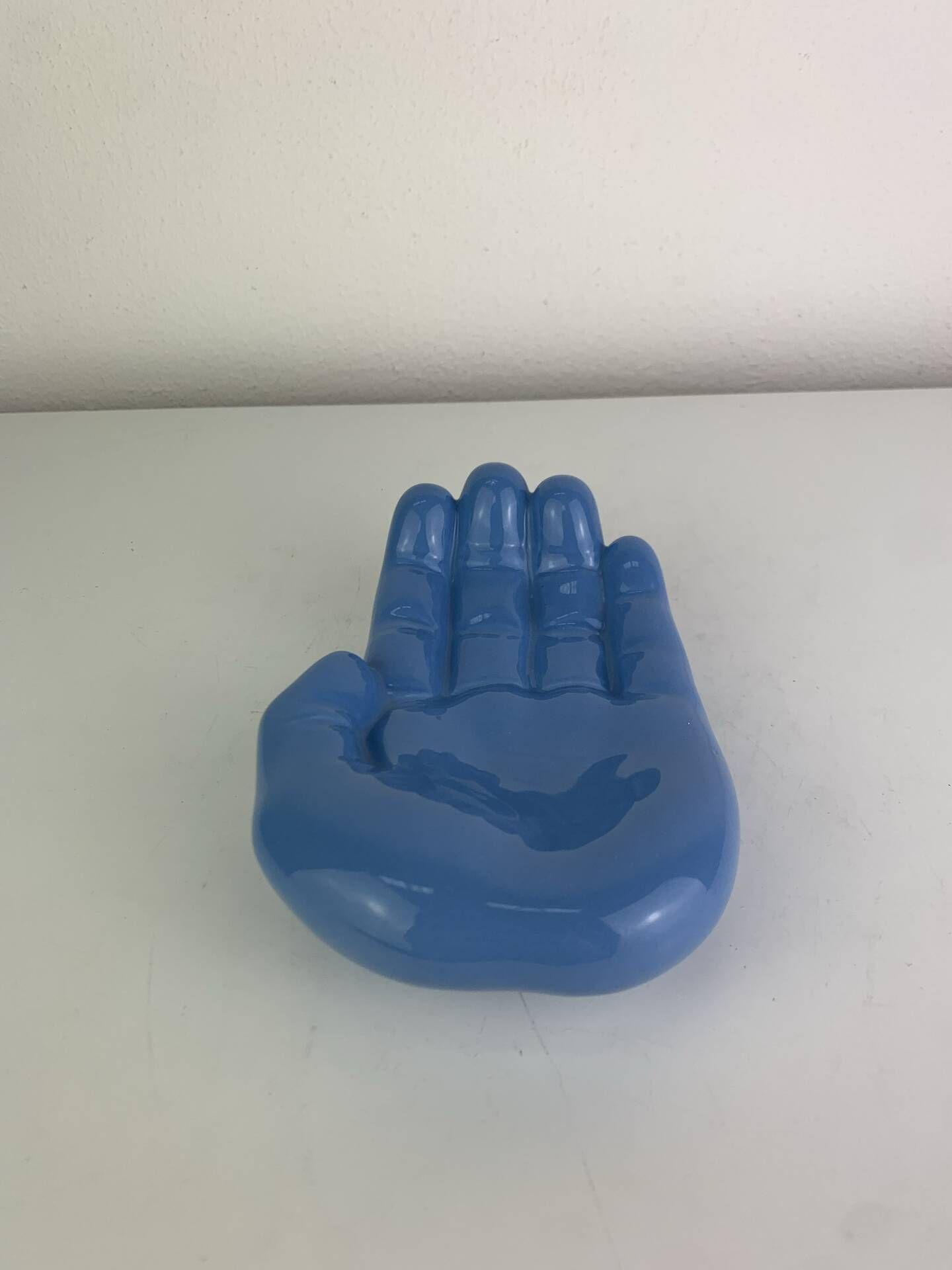 Blue ceramic hand dish, vintage