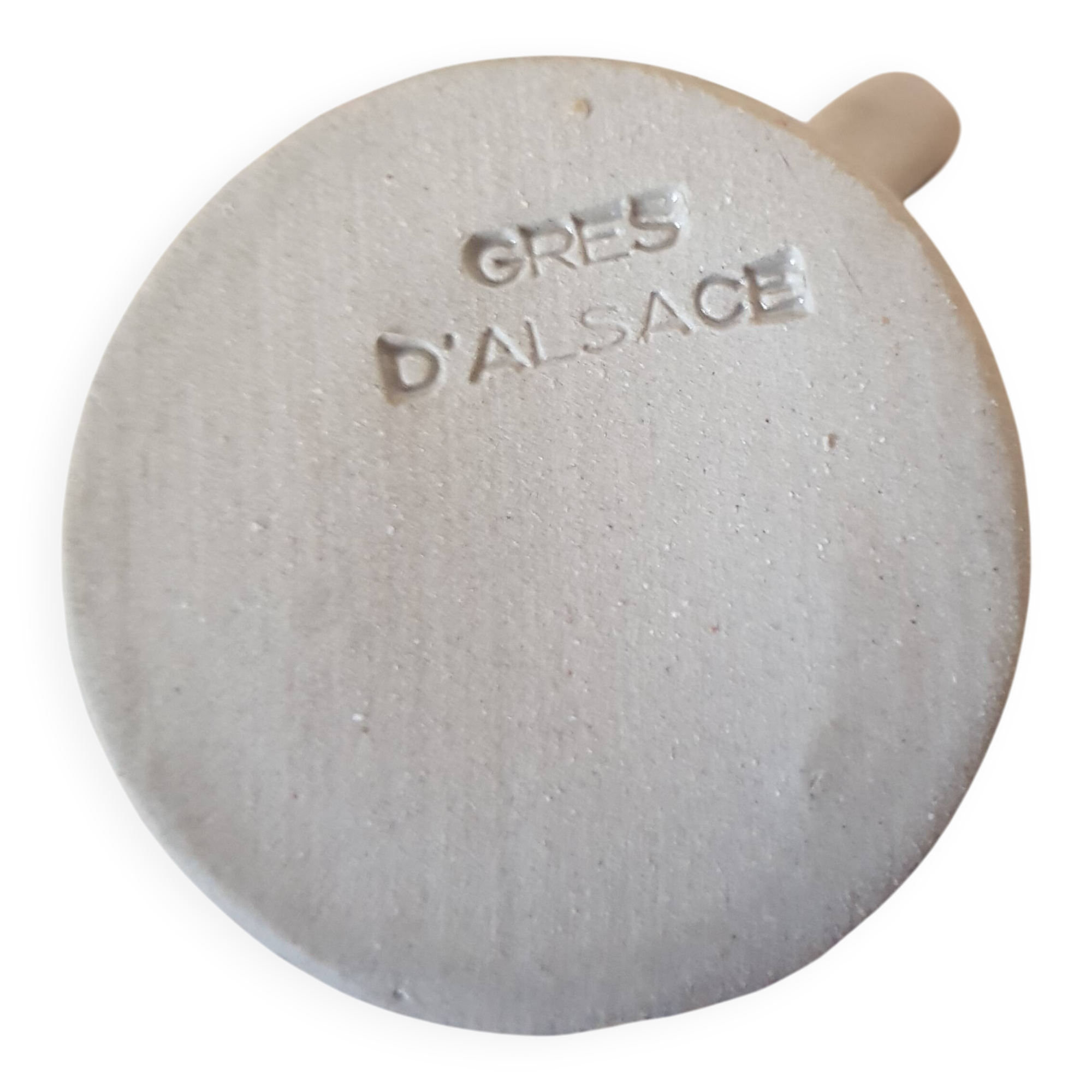 Pitcher and 8 mugs signed Anne Ehret in Alsace stoneware