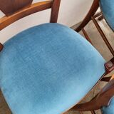 Set of 6 directoire style velvet chairs